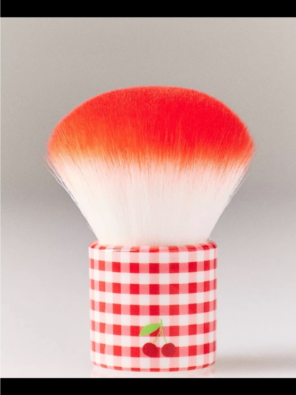 Red Ombre Kabuki Brush with Cherry Check Handle